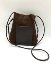 OPAQUE.CLIP オペーク ドット クリップ スエード 巾着ドロストーリングミニ ショルダー バッグ 茶 ■■ レディース