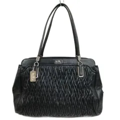 コーチ COACH 25626 マディソン ギャザード ツイスト レザー キンバリーキャリーオール ハンドバッグ 黒 ブラック ゴールドカラー金具