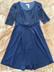 SWEET MOMMYスウィートマミーワンピース 結婚式 パーティードレス レース フォーマル ネイビー 半袖マタニティウエア