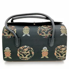 和装用 ハンドバッグ 龍文様 黒 和柄 刺繍 着物 フォーマル 礼装