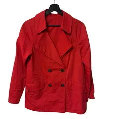 B089  edi (ENRICODOMANI / エンリコドマーニ)ショートトレンチコート ダブルブレストジャケット スプリングコート 赤 サイズ サイズ42