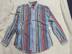 ポロラルフローレン カラーリングストライプ クラシックフィット シャツ L 新品