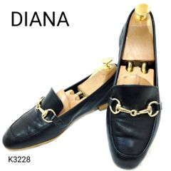 美品✨ ダイアナ DIANA バックルローファー スクエアトゥ 23cm 黒 