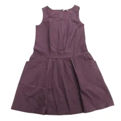 IKUKO イクコ ノースリーブ ワンピース ギャザー フレア スカート リネン混 3 紫 パープル レディース 古着 中古 USED