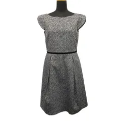 良品 組曲 KUMIKYOKU クミキョク ワンピース ドレス カットソー 総柄 サイズ2 ネイビー レディース 古着 中古 USED