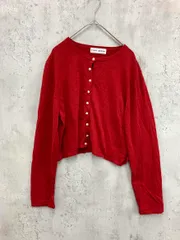 TINA：JOJUN ティーナジョジュン tnj411-0021 ショート丈 オーガニックコットン カーディガン sizeM/赤 ■■ レディース