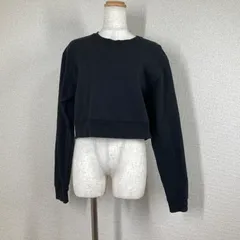 【isook】スウェット 黒 ストレッチ 綿 コットン 丸首 アイスー　F　フリー　短丈 自宅洗濯可能 Y2K フェアリーグランジ 森ガール 