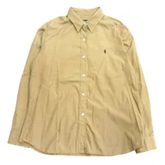 RALPH LAUREN ラルフローレン 長袖 コットン シャツ ワンポイント ブラウス カットソー サイズ7F ライトブラウン レディース 古着 中古 USED