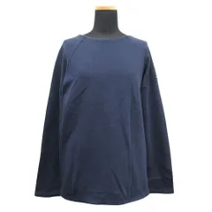 SAINT JAMES セントジェームス バスクシャツ ロング Tシャツ カットソー 長袖 ロゴ サイズSM 紺 ネイビー レディース 古着 中古 USED