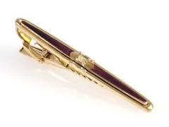 バーバリー　BURBERRY　騎士/ホース　ロゴ　ネクタイピン　ボルドー×ゴールドカラー　送料無料