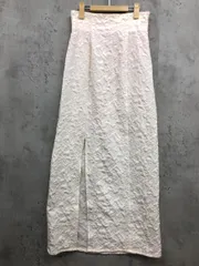 Louere ルエレ ジャガードハイウエストスリットIライン スカート sizeM/白 ■■ レディース