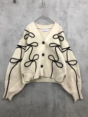 ADAM ET ROP アダム エ ロペ GAK-24060-B ラインニット カーディガン sizeF/アイボリー ◆■◎レディース