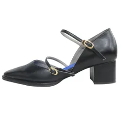 良品 ORIENTAL TRAFFIC オリエンタルトラフィック ダブルストラップ パンプス ヒール シューズ サンダル 靴 サイズ36 黒 ブラック レディース 古着 中古 USED