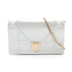 ディオール Dior ショルダーバッグ DIORAMA ディオラマ シルバー レザー ディオラマ チェーンショルダー レディース Used B
