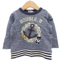 ミキハウス ダブルビー ダブルB MIKIHOUSE DOUBLE.B マリン長袖Tシャツ 80 ロンT ベア ボーダー 紺 ネイビー 白 ホワイト /GV