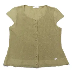 良品 Rene ルネ 半袖 フレンチスリーブ ニット カーディガン ボレロ カットソー 36 ベージュ レディース 古着 中古 USED