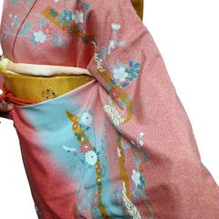 美品 正絹 振袖セット 振袖 袋帯 重ね衿 帯揚げ 帯締め 着付け小物