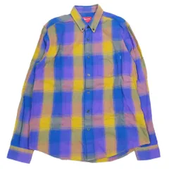 美品 18AW Supreme シュプリーム SHADOW PLAID FLANNEL SHIRT ネルシャツ 長袖 ボタンダウン カットソー M マルチカラー メンズ 古着 中古 USED