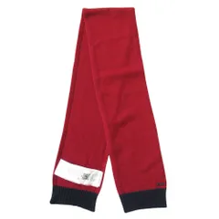 美品 エンポリオアルマーニ EMPORIO ARMANI ニット マフラー ロゴ サイズ24-36M ネイビー/レッド キッズ 古着 中古 USED