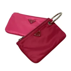 PRADA(プラダ) ポーチ美品  - レッド×ピンク ダブルポーチ/トライアングルロゴ