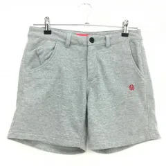 【美品】ラフアンドスウェル ショートパンツ 杢グレー ロゴレッド  レディース M ゴルフウェア rough＆swell