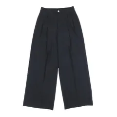 美品 UNITED ARROWS ユナイテッドアローズ 2タック ワイド スラックス パンツ イージーパンツ ウエストゴム ボトムス 38 紺 レディース 古着 中古 USED