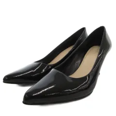 コールハーン COLE HAAN パンプス パテントレザー ポインテッドトゥ 6.5 ブラック /FF