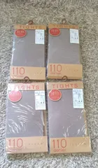 未使用品 発熱タイツ 110デニール M-L グレージュタイツ 4足セット