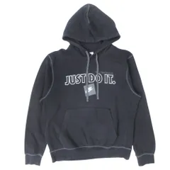 良品 NIKE ナイキ JDI BB スウェット パーカー プルオーバー フリース コットン ロゴ プリント 刺繍 DD6224-010 サイズM 黒 ブラック メンズ 古着 中古 USED
