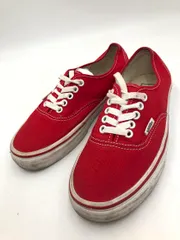 VANS バンズ オーセンティック キャンバス ローカット スニーカー size24.5cm/赤 ■■ レディース