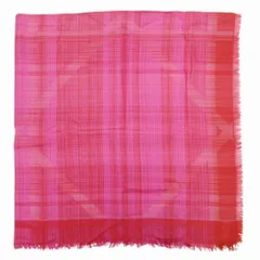 新品同様 Dior ディオール カナージュ ジャガード 大判 ストール カシミヤ シルク ショール ロゴ 羽織 マフラー 140×140 レッド ピンク  レディース 古着 中古 USED