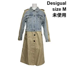 ◇ 未使用 デシグアル Desigual RIGA トレンチコート ハイブリッドコート 長袖 ロング丈 デニム 異素材 綿混 M 9号 レディース S6B076のサムネイル