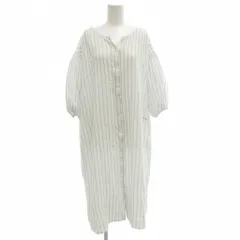 ジェラートピケ gelato pique マタニティガーゼワンピース ルームウエア ロング F 五分袖 ストライプ 青 ブルー 白 ホワイト /GV