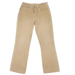 美品 POLO RALPH LAUREN ポロラルフローレン コーデュロイ ブーツカットパンツ ロゴ 刺繍 フレア W32 ベージュ メンズ 古着 中古 USED