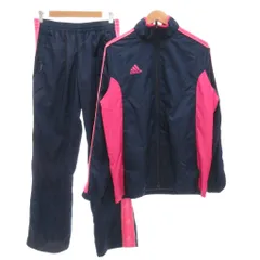 アディダス adidas ウインドブレーカー セットアップ ジャケット イージーパンツ L サイドライン ロゴ 紺 ネイビー ピンク P64926 P64918 /GV