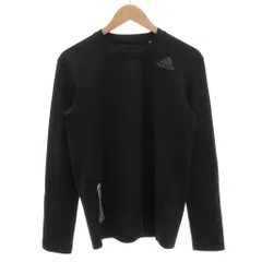 アディダス adidas 3ストライプス Tシャツ 長袖 M ロンT クルーネック ロゴ 黒 ブラック 白 ホワイト /GV