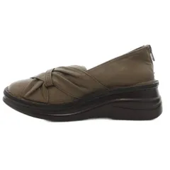 t.b ティービー センソユニコ パンプス シューズ ウエッジソール リボンモチーフ レザー 22.5cm カーキ /GV