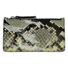 【美品】  Maison Margiela / メゾンマルジェラ | 型押し ペイント加工 フラグメント コイン カード ケース | グレー/ホワイト | レディース
