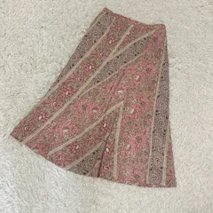 INDIVI 総柄スカート ピンク 36 モダン 花柄 オシャレ レトロ