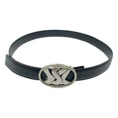 YVES SAINT LAURENT / イヴサンローラン | YSL ロゴ レザー ベルト | ブラック | レディース