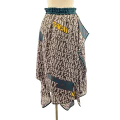 【美品】  sacai / サカイ | 2020SS | × Alexander Girard / アレキサンダー ジラード 総柄 アシンメトリー ウエストゴム スカート / 裏地付き | 1 | ダークブラウン | レディース