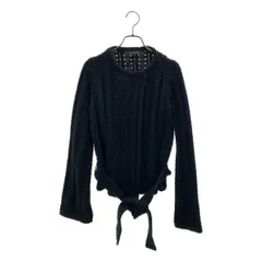 ISABEL MARANT / イザベルマラン | ウール ケーブル ベルテッド ニット カーディガン ジャケット | 1 | ブラック | レディース