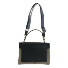 【美品】  ANYA HINDMARCH / アニヤハインドマーチ | バサースト 2Way レザー バイカラー トート ショルダーバッグ | ブラック / グレー | レディース