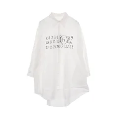 エムエムシックス MM6 ワンピース Numeric ニューメリック シャツドレス S52CT0787M35152100M ホワイト コットン ロングシャツ レディース 新品