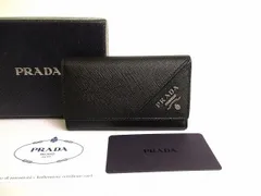 プラダ PRADA サフィアーノ メタルレザー 6連 キーケース キーリング キーチェーン メンズ レディース 【未使用保管品】