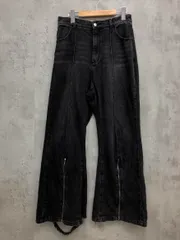 cussil クシル EMMA CLOTHES ハイウエストフルレングス センタークリースZIPフレア デニムパンツ sizeM/グレー ■■ メンズ