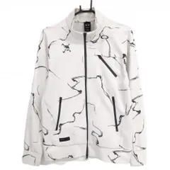 オークリー ジャケットブルゾン 白×黒 総柄 ダブルジップ メンズ M ゴルフウェア Oakley