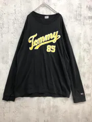 tommy jeans トミージーンズ DM15859 カレッジロングスリーブスケーター Tシャツ sizeL/黒 ■■ メンズ