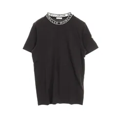 モンクレール MONCLER カットソー ネックラインロゴ ブラック コットン Tシャツ ユニセックス Used A