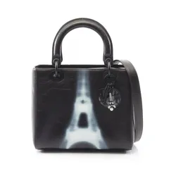 ディオール Dior ハンドバッグ LADY DIOR レディディオール ブラック レザー レディディオール 2wayトート レディース Used A